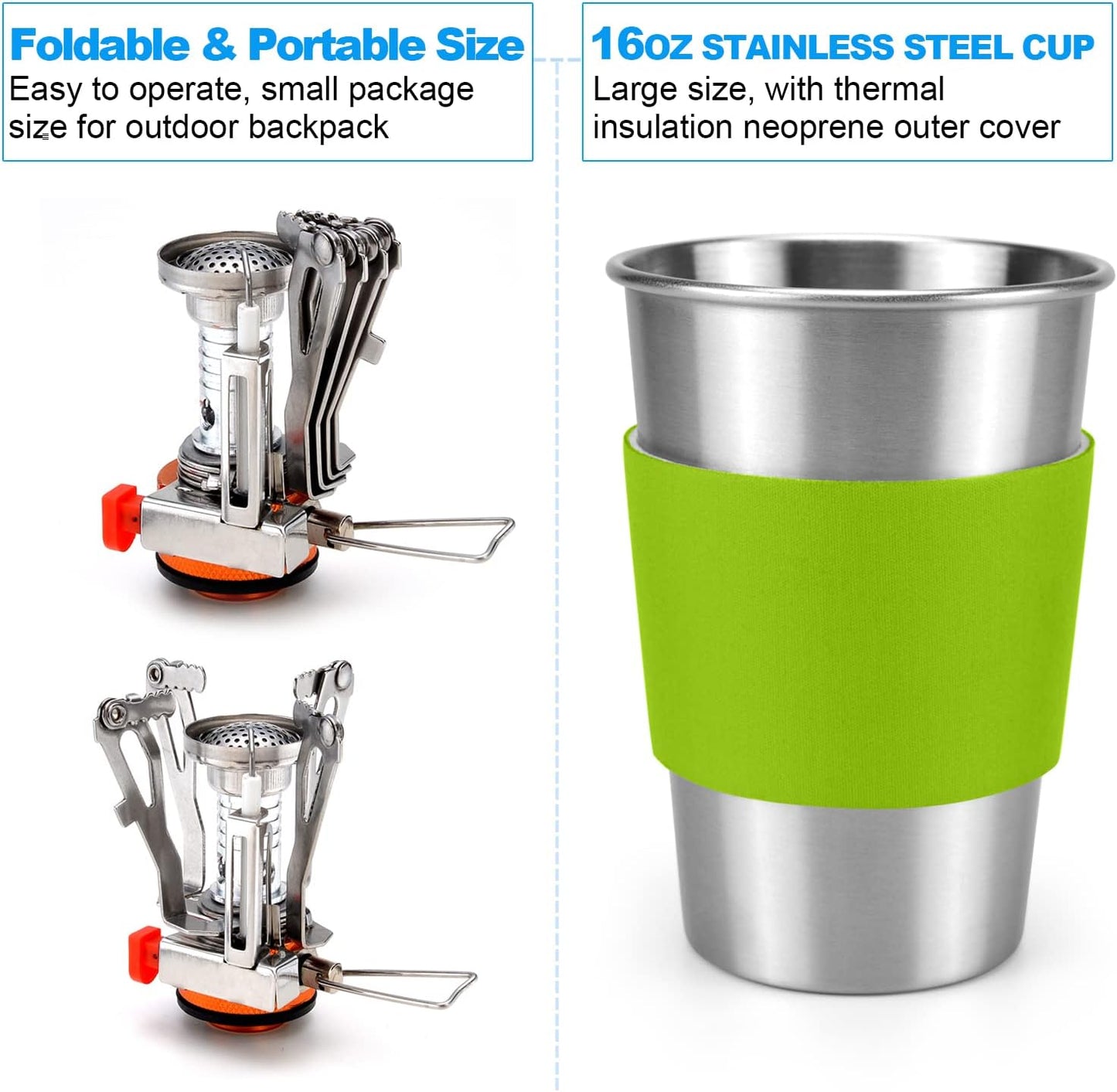 Odoland Camping Cooker Stove for Outdoor Camping Hiking and Picnic