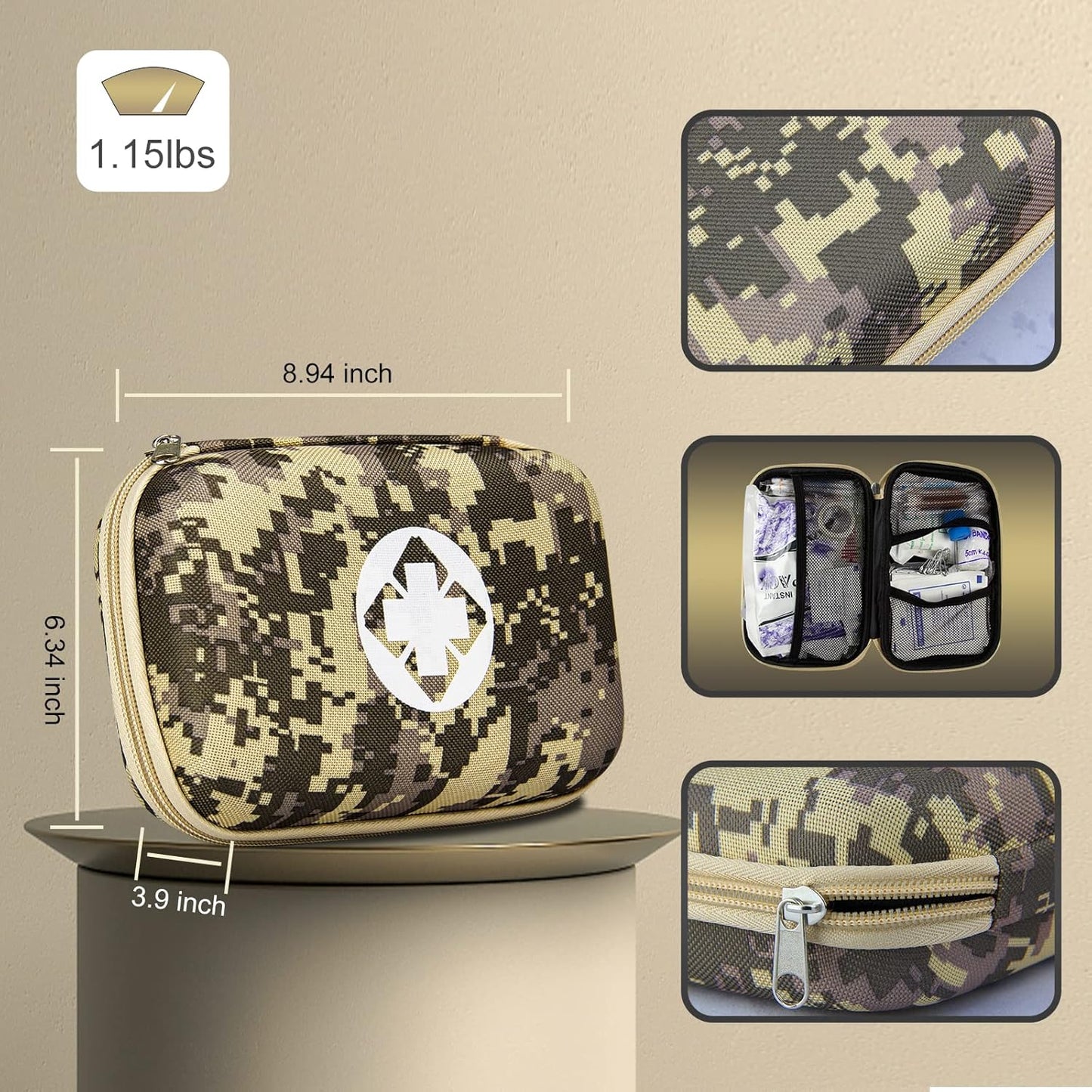 276-piece first aid kit for home, car, camping, and hiking