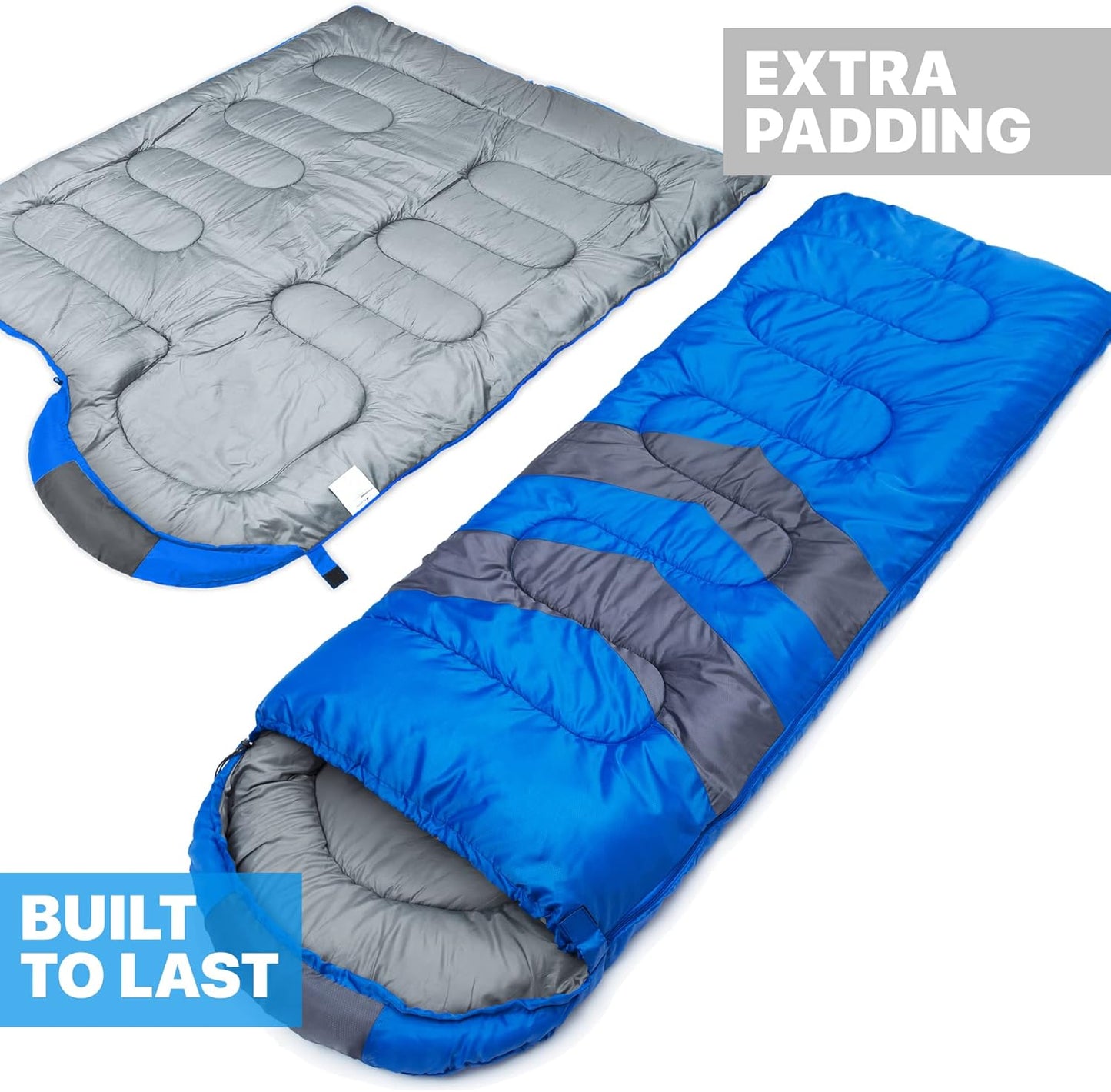 MalloMe Adult Sleeping Bag for Cold and Warm Weather, Hiking Sleep Essentials